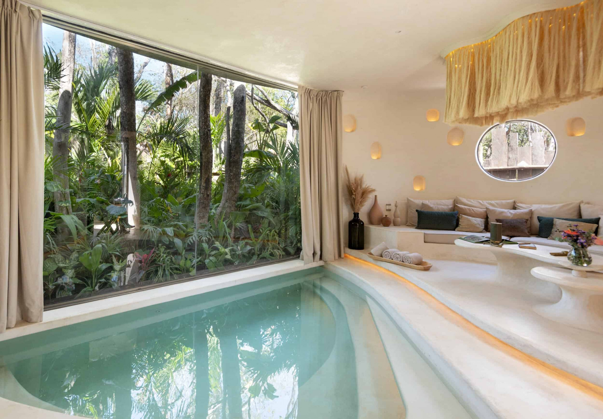 Hotel room with pool inside at Milam Tulum 